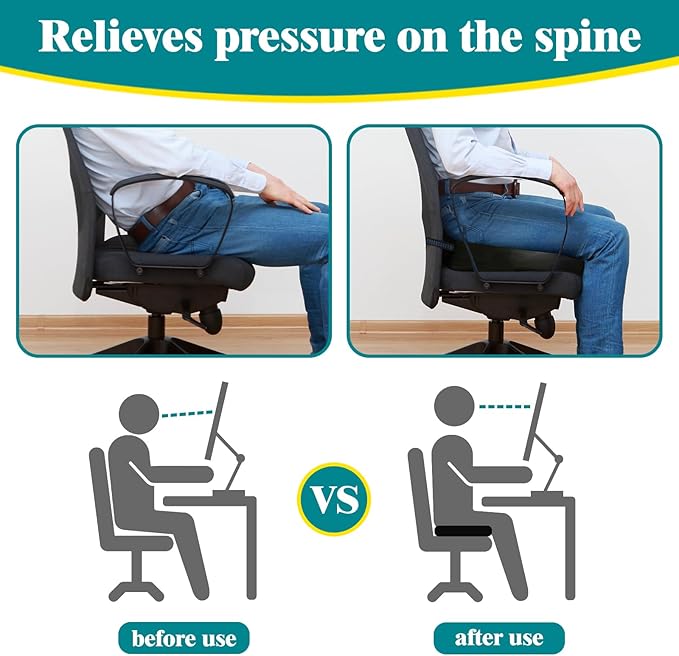 Leather Seat Cushion Extra-Thick Booster Seat with Breathable Bottom Layer Perfect for Office Chair or Car Seat Provides Support for Elderly or Those with Limited Mobility (1)