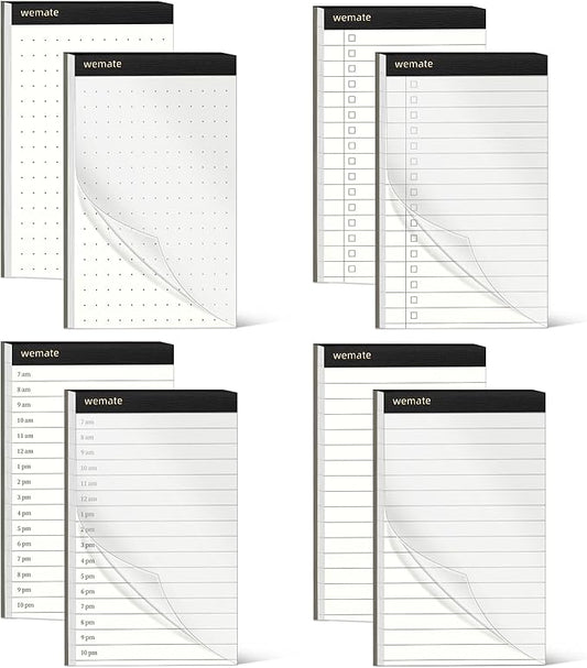 WEMATE Fathers Day 8Pcs Note Pads, Legal Pads 3.5 x 5, Time Schedule, Lined Notepad, To Do List, and Dotted Notepad, Paper Pads,Notebook Paper Writing Pads for School Office (8 Pack of 30)-DeskLoop Office