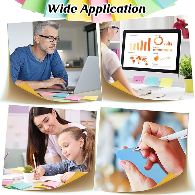 120 Pads Sticky Notes Bulk 1.5 x 2 Inch Mini Self Stick Note Small Assorted Bright Colors Paper Memo for Office School Notebook Supplies 50 Sheets/pad (Classic Color)-DeskLoop Office