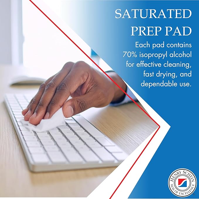 Large Alcohol Prep Pads (200/Box) - 70% Isopropyl Alcohol Wipes, Individually Wrapped - 2 ply, Textured - Skin Prep Alcohols Swabs - Sterile Pads-DeskLoop Office