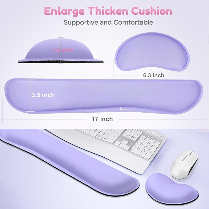 Gimars Upgrade Enlarge Gel Memory Foam Set Keyboard Wrist Rest Pad, Mouse Wrist - Image 7