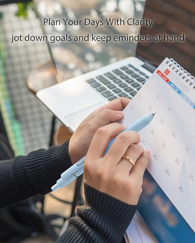 8 Pcs Gel Ink Pens, 0.7mm Fine Point for Smooth Writing Journaling Aesthetic Pens, Black Quick-Dry Long Lasting Fidge Pens, Cute School Office Supplies Gifts for Women (Morandi Black Ink)-DeskLoop Office