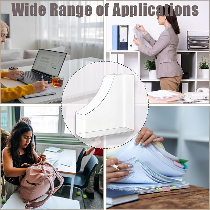 2 Pack Vertical File Holder Clear Acrylic Desk Organizer Storage Bins Holding - Image 7