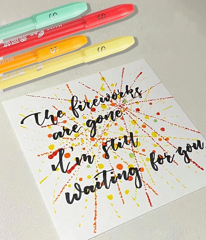 Felt Tip Pens, 15pcs Calligraphy pen Assorted Colors Sign Brush Pen Art Brush Marker Water Based Journaling Pen Set for Beginners Beginner Adult Lettering, Calligraphy (15pcs)-DeskLoop Office