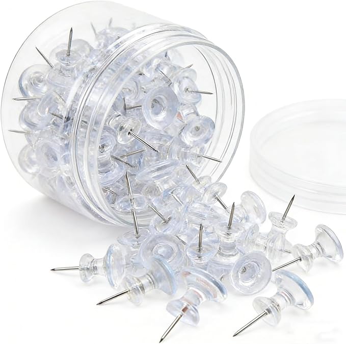 100 pcs Large Clear Push Pins for Bulletin Board - Image 7