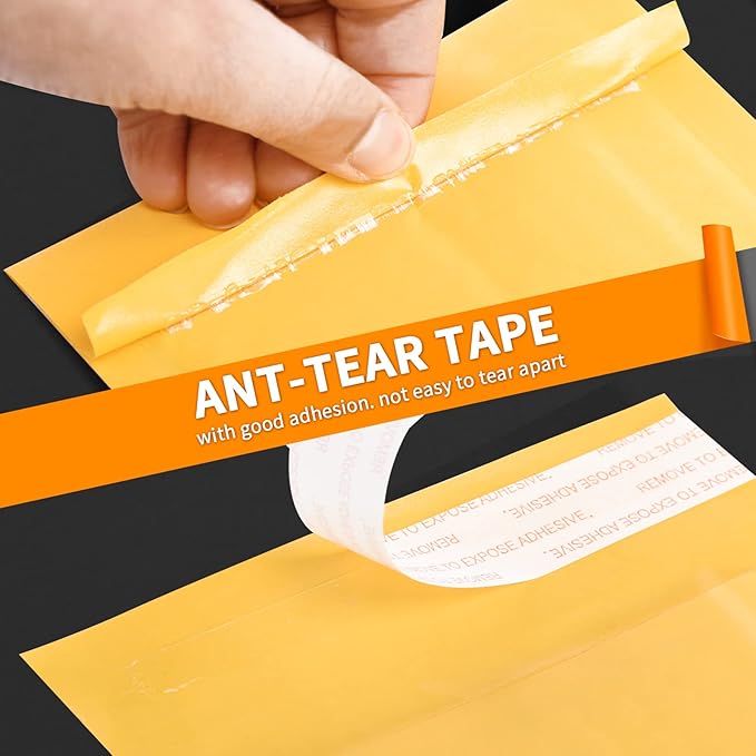 Kraft bubble mailers 6x9 Inch 200 Pack,Self-Sealing Paper Envelopes for Packaging,Strong Adhesion Envelope Mailers, Small Waterproof Cushioned Padded Shipping Bags Yellow #0-DeskLoop Office