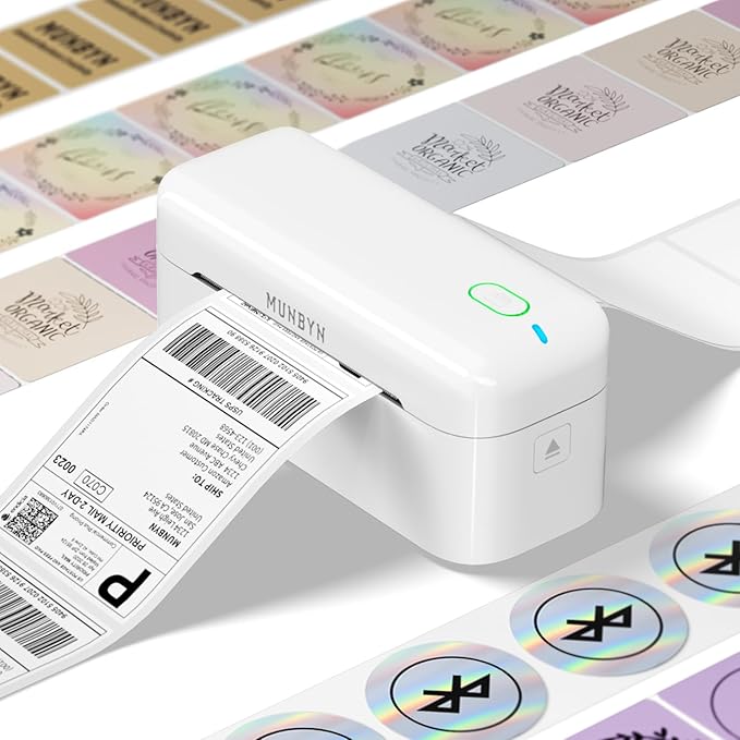 MUNBYN Bluetooth Thermal Label Printer RealWriter RW402B, 4x6 Shipping Label Printer for Small Business, Compatible with Android, iPhone and Windows, Mac, Chromebook, Ebay, USPS, FedEx, Shopify-DeskLoop Office