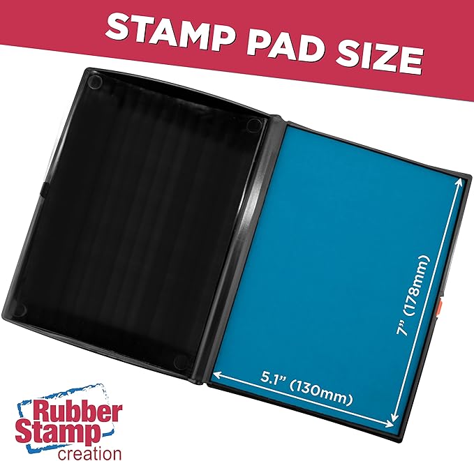 Large Premium Light Blue Ink Stamp Pad - 5" by 7" - Quality Felt Pad-DeskLoop Office