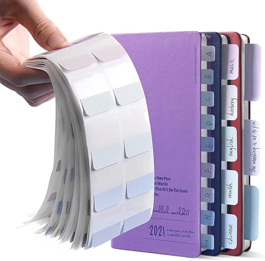 420 pcs Index Tabs, 3 Sizes Colored Page Markers, Writable and Repositionable Book Tabs, Page Tabs for Reading Notes, Books and Classify Files(Light Color)-DeskLoop Office
