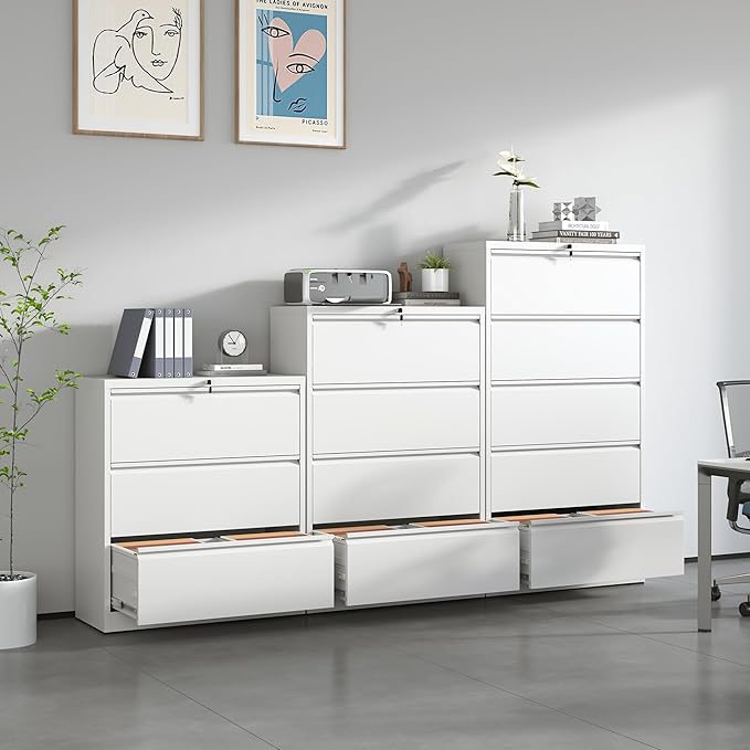 Locking Filing Cabinet with 5 Drawer Heavy Duty Large Metal File Cabinet Home Office Lateral File Cabinets Wide Steel Cabinet for Legal/Letter Size File,Assembly Required-DeskLoop Office