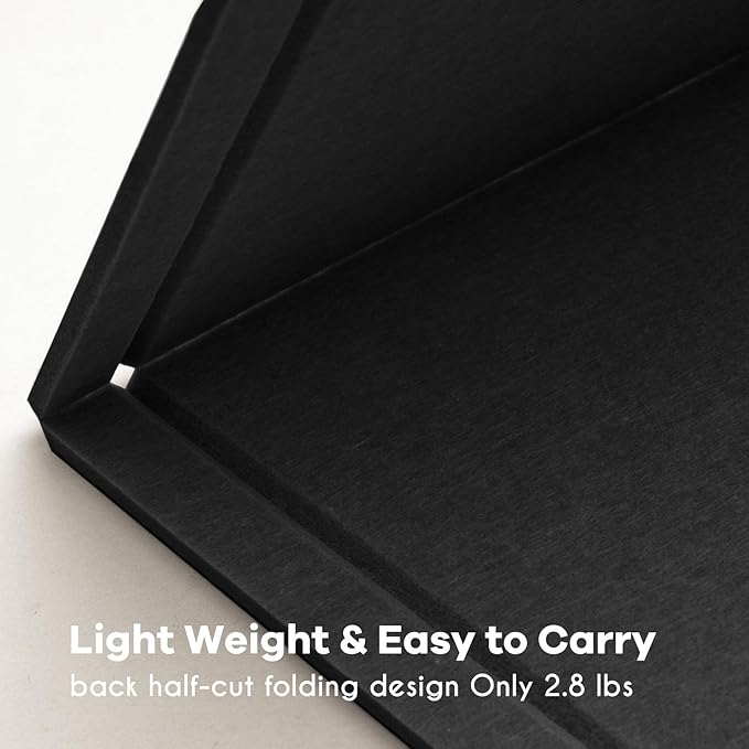 Large Bulletin Board - 48 x 36 Inches, Decorative Felt Pin Board for Wall - 4' x 3' Foldable Photo Display Board with Self-Adhesive Tape, Includes 20 Push Pins - Black-DeskLoop Office