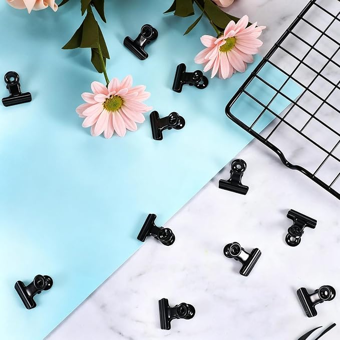 60 Pcs Metal Bulldog Clips, Mini Metal Hinge Clip Tiny Bull Binder Paper Clamp - Image 9