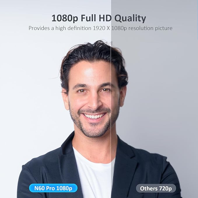 NexiGo N60 Pro (Gen 2) 1080P Webcam with Distortion-Free Lens, USB A to Type-C Data Cable, Noise Reduction Mic & Privacy Cover, for Zoom/Skype/Teams/Webex, Laptop MAC PC Desktop-DeskLoop Office