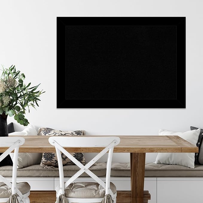 Amanti Art Black Cork Board for Wall, 29x41 Vision Board with Black Wood Frame, Large Corkboard Office Decor for Home Organization, Casual Corkboard Pinboard to Display Items for Home Organization in-DeskLoop Office