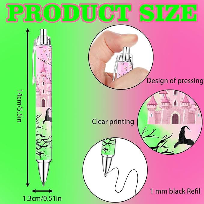 Princess and Witch Pens Set – Magical Fantasy-Themed Ballpoint Pens for Girls, Students, and Stationery Lovers – Smooth Writing Pens for School, Journaling, or Gifts – Enchanting Design, 8 Pack-DeskLoop Office