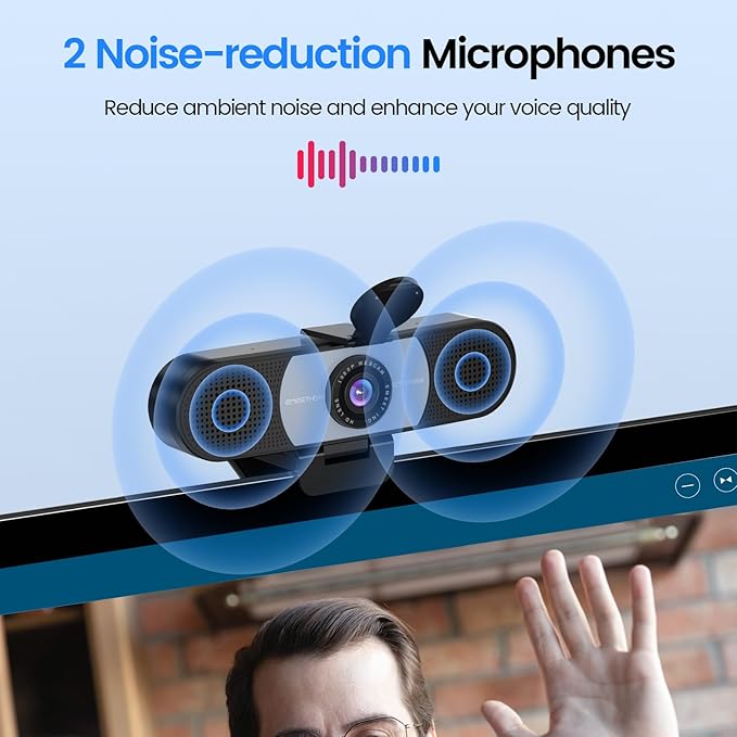 EMEET 1080P Webcam, C960 Web Camera with 2 Noise-Cancelling Microphones & Privacy Cover, 90° FOV Computer Camera, Plug & Play USB Webcam for Calls/Conference, Zoom/Skype/YouTube, Laptop/Desktop, Grey-DeskLoop Office