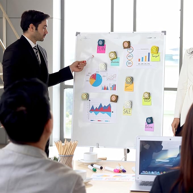 6Pcs Fridge Magnets Refrigerator Magnets, Neon Resin Happy Faces Magnetic Clips for Whiteboard Locker Classroom Magnets Teacher Must Haves School Supplies Accessories-DeskLoop Office