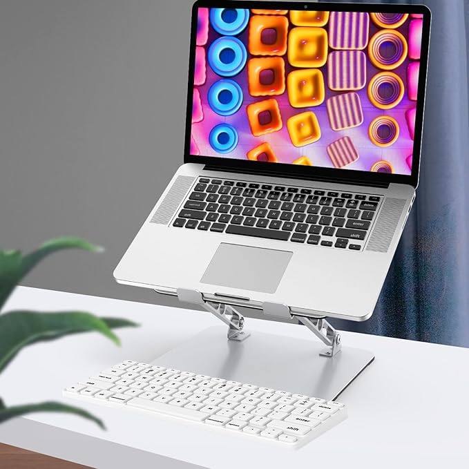 Laptop Stand for Desk, Adjustable Laptop Riser, Metal Foldable Computer Stand - Image 7