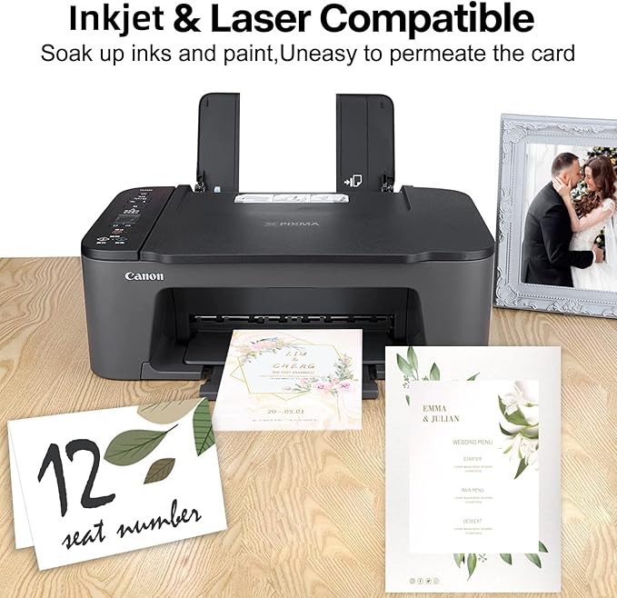 100 Pack White Blank Cardstock 5x8 Thick Paper,Goefun 80lb Flat Cards Stock Printer Paper for Invitations, Postcards, Photos, DIY Card Making-DeskLoop Office