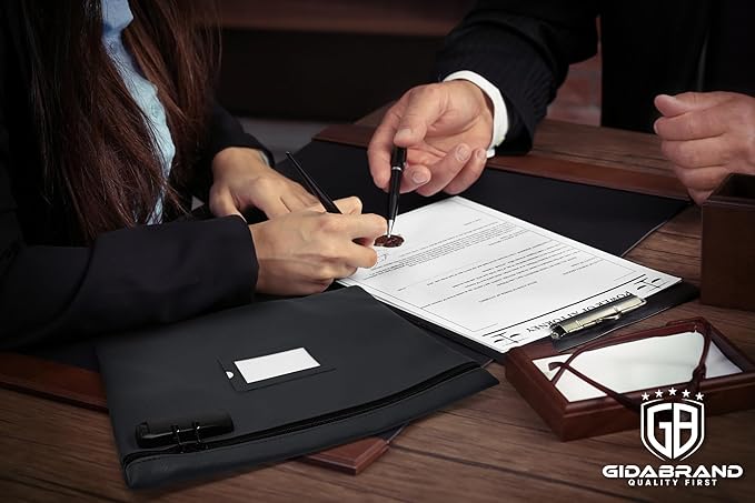 Notary Bag with Lock | 14x11 inch | Black | Zipper Notary Supplies Bag | Locking Notary Bag for Notary Kit, Stamp, Embosser, Ink Pad, and Valuables | Locking Document Bag | Journal Carrying Case-DeskLoop Office