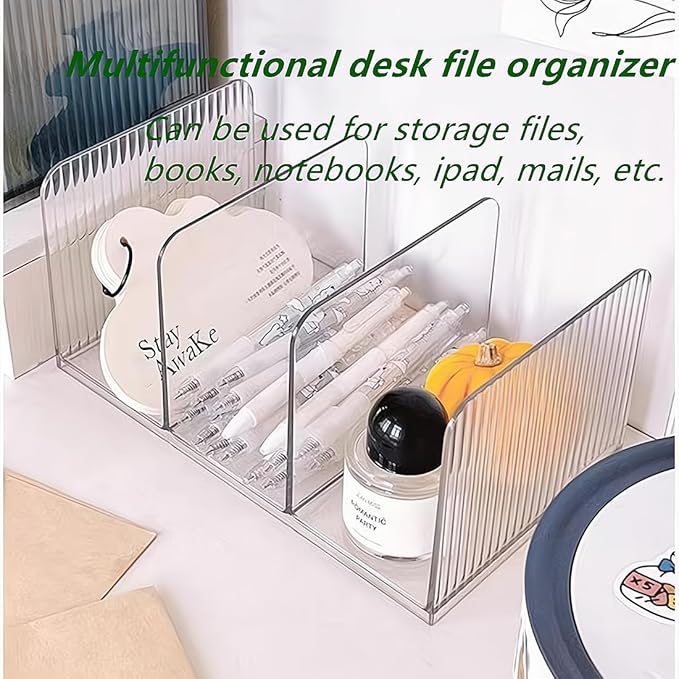 Acrylic Desk File Organizer,Office Desktop Binder File Folder Mail Organizer,Handbag Purse Book record Magazine Holder (2 Pack)-DeskLoop Office