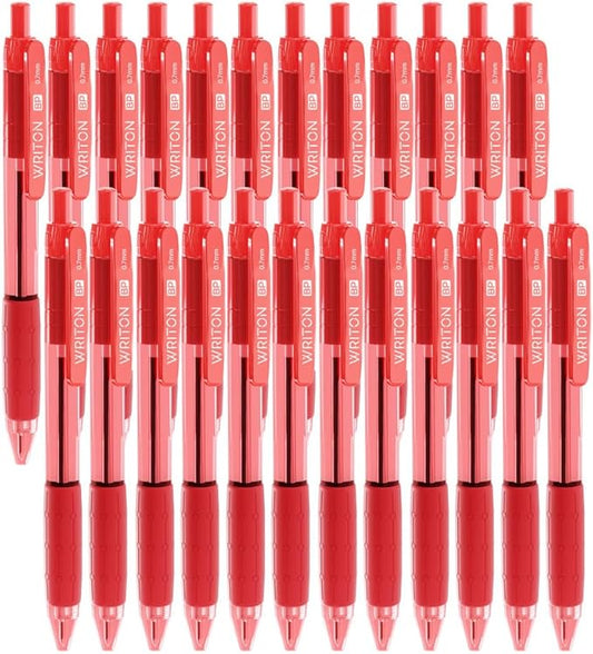 Writon Retractable Red Ballpoint Pens - 24-Pack Writing Pens - Comfortable Grip - 0.7mm Fine Point for Smooth Writing - Fast-Drying Ink Pen - Ball Point Pens - Modern School, Office Supplies-DeskLoop Office