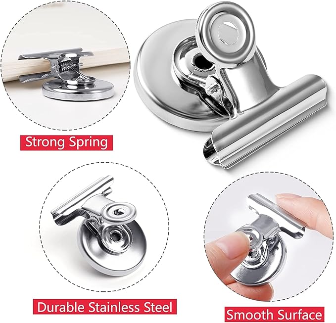 VNDUEEY 12 Pack Fridge Magnet Refrigerator Magnets, Strong Magnetic Clips, Magnet Clips for Whiteboard, Locker, Photo Displays, Kitchen, Office Organizing Decorating-DeskLoop Office