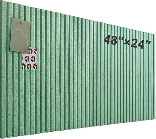 Large Cork Board for Office, 8 Pack Felt Wall Tiles with Slat Wall Paneling and Safe Removable Adhesive Tabs, Felt Bulletin Board Pin Board Cork Boards for Walls (Sage Green)-DeskLoop Office