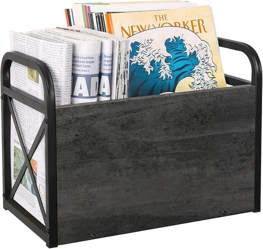YINMIT Magazine Holder, Magazine Rack Floor, Magazine Storage Basket, Folder Organizer Bin for Books, Newspapers, Tablets-DeskLoop Office