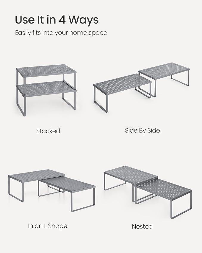 SONGMICS Spice Racks, Countertop Organizers, Shelf Risers, Expandable - Image 7