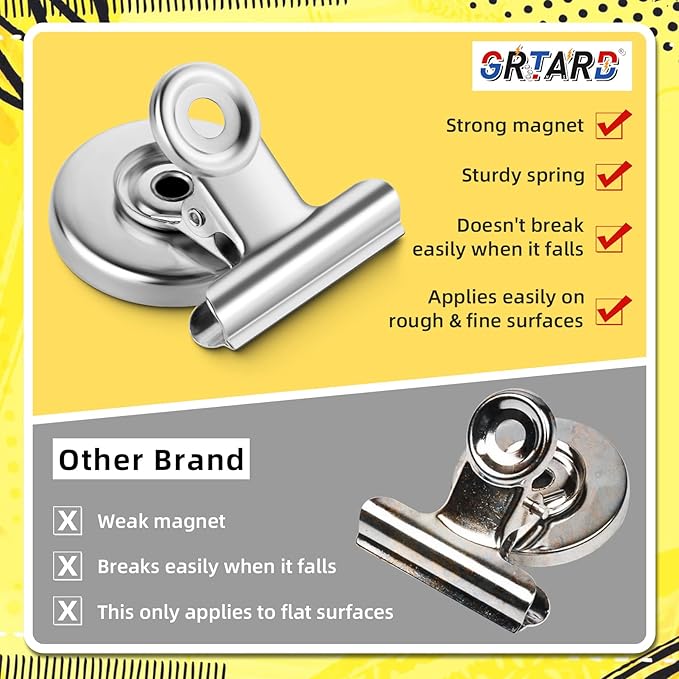 Grtard Magnetic Clips 40 Pack Fridge Magnets Clips Magnetic Hooks Clips, Strong Refrigerator Magnets Clips, Whiteboard Magnetic Clips, 1.2 Inch-DeskLoop Office