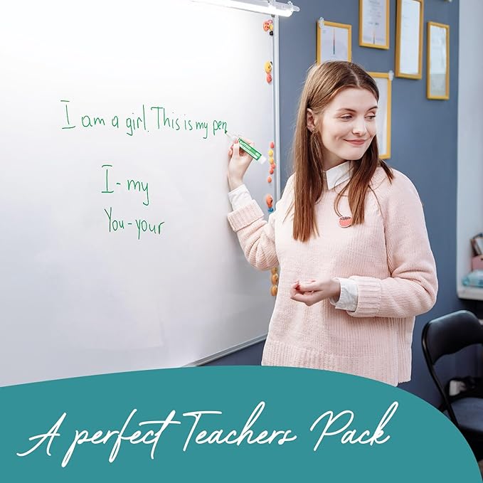 EXTRIC Dry Erase Markers Chisel Tip, Whiteboard Markers 4 Pack Assorted Colors, White Board Marker Dry Erase Red, Blue, Green, Black White Board marker Low Odor for Teachers and Students-DeskLoop Office