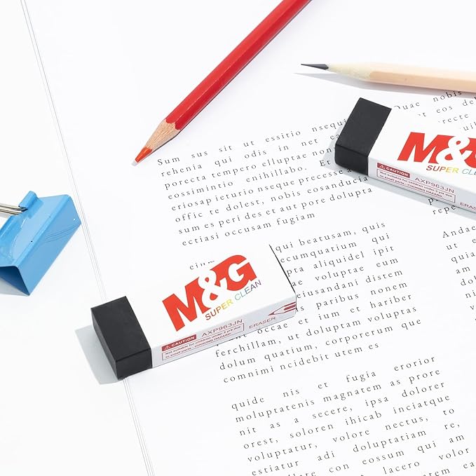 M&G Pencil Eraser for Kids, 20 Pack, Black Erasers Bulk, Erasers for Artists, Drawing Erasers for Sketching, Large Eraser, Pencil Erasers, Art Erasers for Drawing, School Erasers Office Supplies-DeskLoop Office