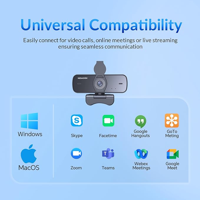 4K Webcam for PC with Sony Sensor, Auto Focus & Privacy Cover, Ultra HD 4K Streaming Camera, 2 Noise-Cancelling Mics, USB Plug & Play, 77° FOV, Web Camera for Zoom, Skype, Teams, Video Calling-DeskLoop Office