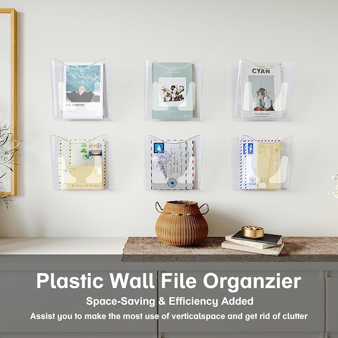 PAG 6-Pocket Clear Wall Mount File Organizer - Image 7