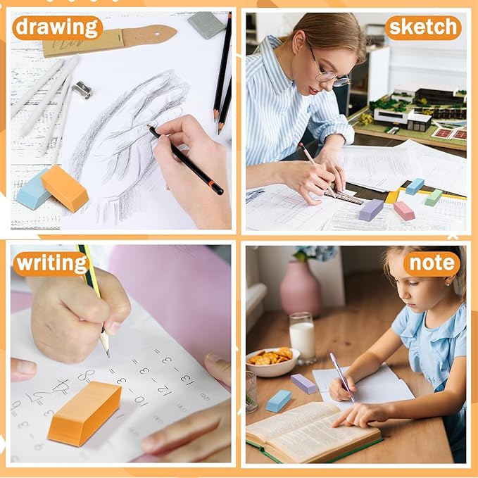 150 Pcs Pastel Classroom Decor Erasers Bulk Colorful Pencils Erasers for Students Artists Drawing Writing for School College Classroom Home Office Supplies-DeskLoop Office