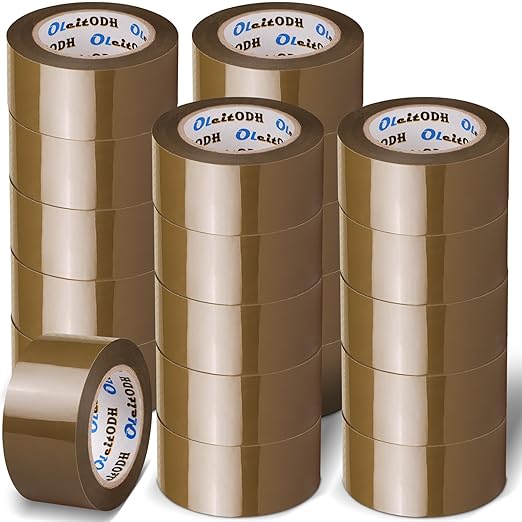 36 Rolls Brown Packing Tape with Dispenser, 1.88" X 60 yd Shipping Tape Bulk, Total 2160 yards, 2.6 mil, 3" Core, Tan Packing Tape Refills, Carton Sealing Tape for Moving Boxes, Package, Mailing-DeskLoop Office