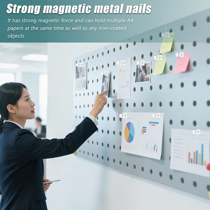 22 Pack Fridge Magnets Strong for Whiteboard, Push Pin Magnet, Refrigerator Magnet Small Strong Rare Earth Magnets for Office, Classroom, Kitchen, Home, White-DeskLoop Office