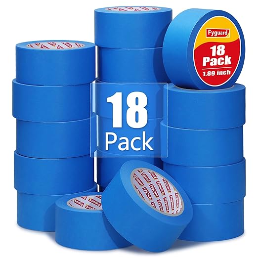 18 Rolls Painters Tape 2 Inches Wide Blue Painters Tape 18 Roll x 1.89 Inch x 55 Yards Blue Masking Tape for Home Decoration DIY Furniture-DeskLoop Office