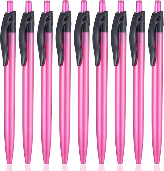 Retractable Red Ballpoint Pen for Smooth Writing 1.0mm Medium Pack of 100, Click pens with Comfort grip, Idea for Journaling, Planner, Note Taking Office School Supplies-DeskLoop Office