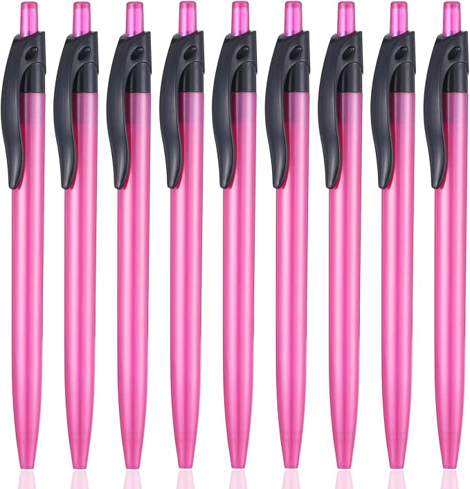 Retractable Red Ballpoint Pen for Smooth Writing 1.0mm Medium Pack of 50, Click pens with Comfort grip, Idea for Journaling, Planner, Note Taking Office School Supplies-DeskLoop Office