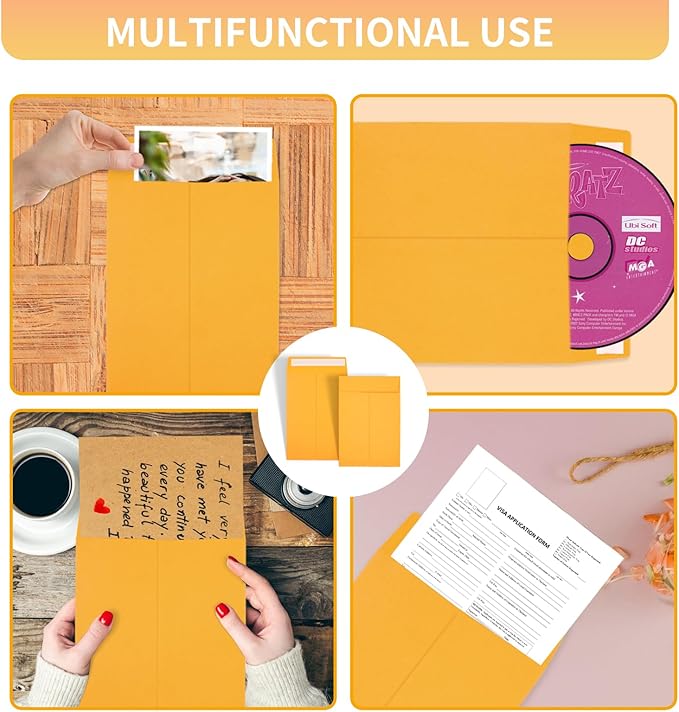 Joyberg 6x9 Envelopes Self Seal, Yellow, Printable, Tear Resistant Kraft Envelopes for Mailing Letters, Documents, Photos, Invitations-DeskLoop Office