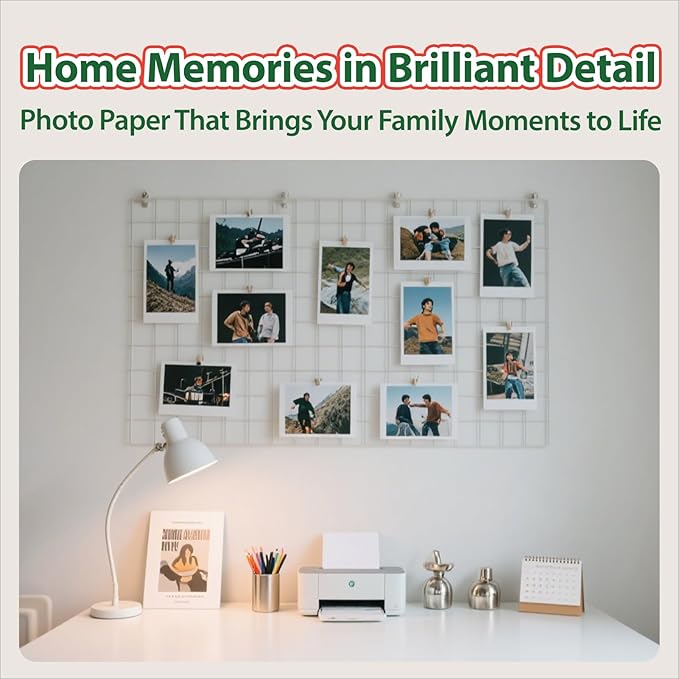 Uinkit Premium Glossy Inkjet Photo Paper - 4x6 Inch, 48lb 180gsm, 100 Sheets - Professional Photographic Quality, Dye Ink Compatible, High-Gloss Finish for Vivid Memories & Instant Prints-DeskLoop Office