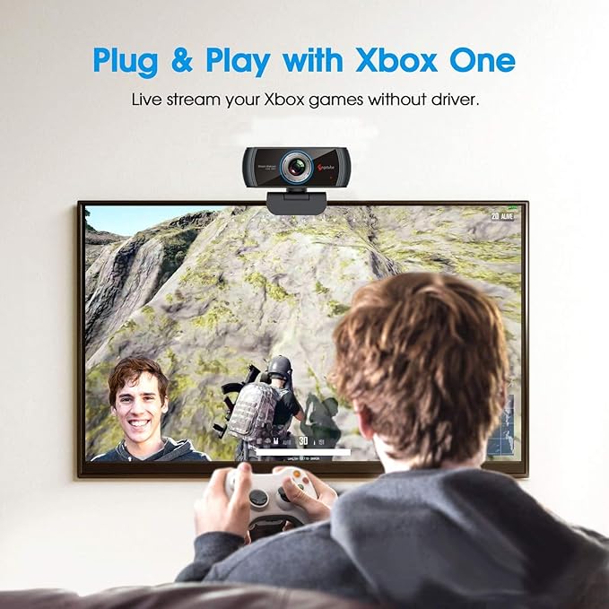 Angetube 1080P Webcam for Streaming, 920 PC Web Camera Calling Video Recording Cam for Windows Mac Conferencing Gaming Xbox Skype OBS Twitch Xsplit GoReact with Microphone & 100-Degree View Angle-DeskLoop Office