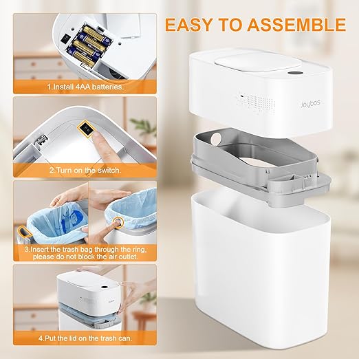 MOPALL Automatic Motion Sensor Bathroom Trash Can with Lid, 3 Gal Touchless Trash Can Auto-Adsorption Garbage Can, Slim Smart Trash Bin Waterproof Waste Basket for Bedroom, Kitchen, Office, Toilet, RV-DeskLoop Office