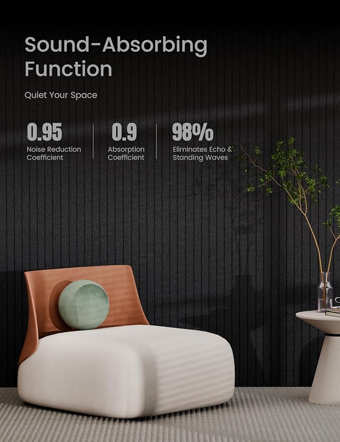 Bumusty Large Cork Board Alternative-36 x24 Felt Bulletin Board Tiles, with 30 Pushpins, 40 Adhesive Tabs, 6-Pack Slat Wall Paneling, Cork Boards for Office Push Pin Board Felt Board-Black-DeskLoop Office