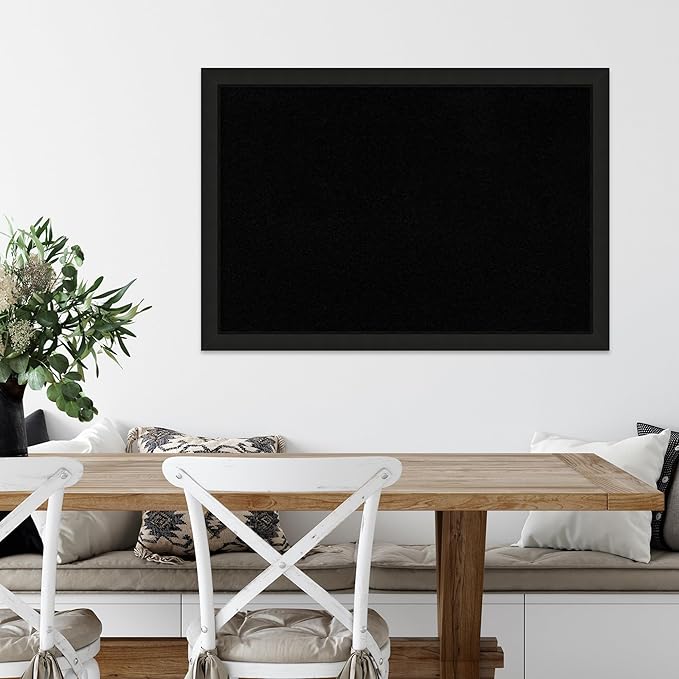 Amanti Art Black Cork Board for Wall, 27x39 Vision Board with Black Wood Frame, Large Corkboard Office Decor for Home Organization, Casual Corkboard Pinboard to Display Items for Home Organization in-DeskLoop Office