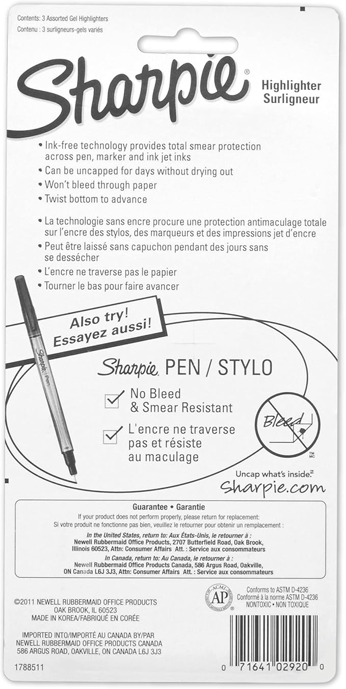 Sharpie Accent Gel Highlighters, 3 Assorted Highlighters - Image 7