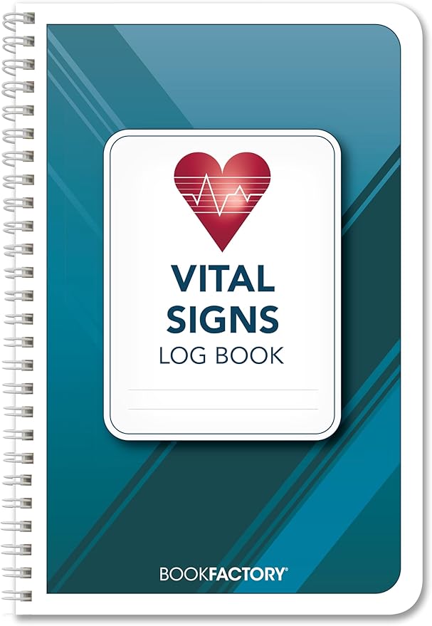 BookFactory Vital Signs Log Book/Vitals Monitoring Logbook/ 104 Pages Record Book – 6” x 9” (LOG-104-69CW-PP(Vital-Signs))-DeskLoop Office
