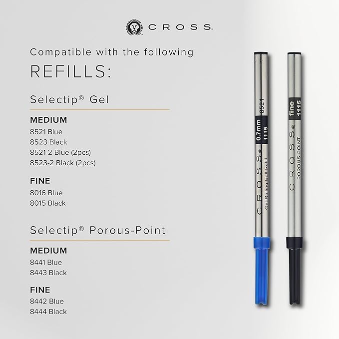 Cross Bailey Refillable Rollerball Pen Presented in a Premium Gift Box - Medium Point, Black Ink, Medalist-DeskLoop Office